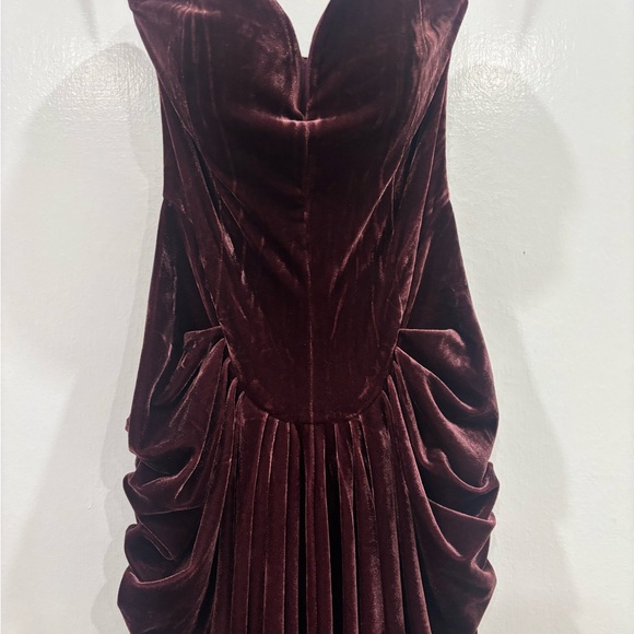 Paige Strapless Velvet Maxi Dress - Plum (ALTERED) - Picture 3 of 4